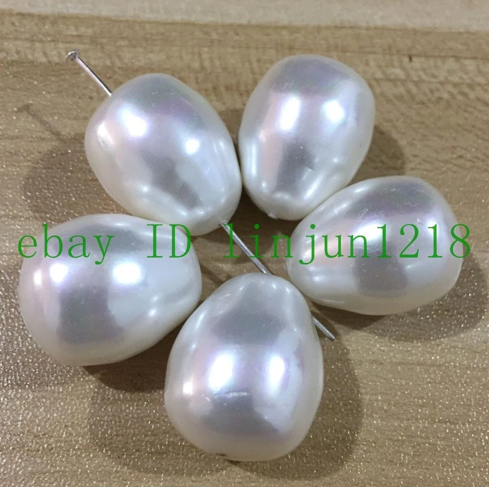 Huge 20mm 5pcs White South Sea Shell Pearl Loose Beads