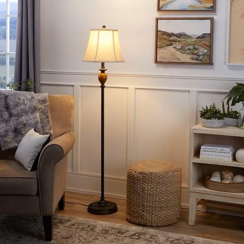 Mae Table and Floor Lamp Set, Huntington Bronze with Light Marble 3 pack - Picture 2 of 4