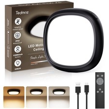Motion Sensor Rechargeable Ceiling Light with Remote, 12000mAh Wireless Showe...