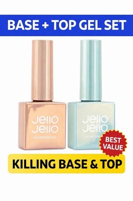 Jello Jello Killing Nail 2 Set Clear 10ml Base Gel + Top Gel 1 Set 