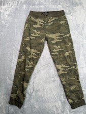 Buffalo David Bitton Zoltan Jogger Pants Boys L 14/16 Green Camo Tapered Leg