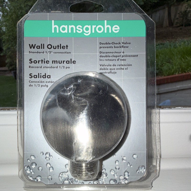 hansgrohe Wall Outlet Vacuum Breaker Double-Check Valve Brushed Nickel 27458823