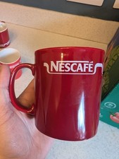 Nescafé Branded Red Ceramic Coffee Mug Vintage Collectibles Burgundy Red