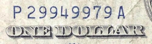 1957 $1 BLUE SILVER Certificate FANCY SERIAL NUMBER 5-of-a-kind 99999s!