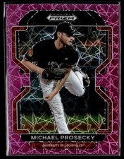 2022 Panini Prizm Draft Picks Neon Pink Velocity Michael Prosecky Auto