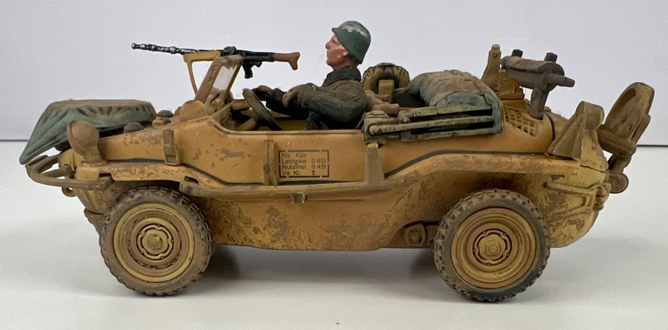 Forces of Valor 1:32 German Schwimmwagen 166 WWII w/ Soldier Canopy & Card - Image 4 of 4