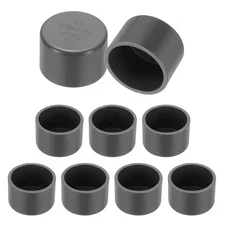 9 Pack 1.3" Diameter PVC Pipe End Cover Cap Fittings for Furniture Garden, Grey