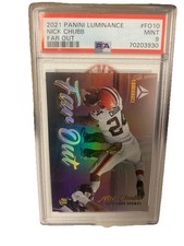 2021 Panini luminance Nick Chubb FAR OUT CASE HIT Cleveland Browns PSA 9 POP 1