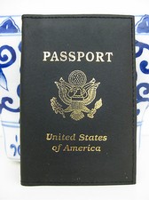 Genuine Leather Passport Holder Wallet Cover Case BLACK New