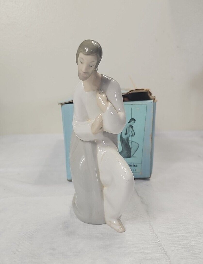 Lladro Holy Family Figurine Saint Joseph 4533 Spain Missing Stick Original Box 