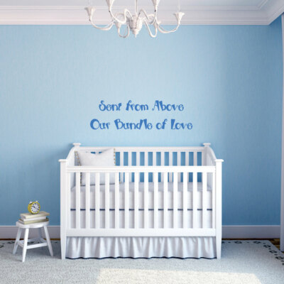 SENT FROM ABOVE BUNDLE OF LOVE Kids Wall Art Decal Quote Words Lettering Decor 