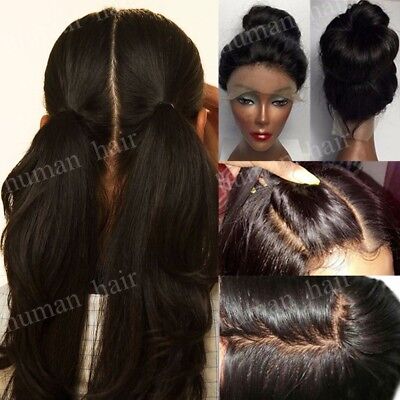 100% Indian Human Hair Lace Front Wigs Glueless 360 Full Lace Wig Pre  Plucked gl | eBay