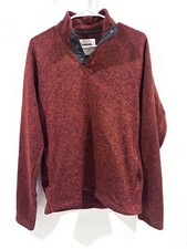 SONOMA 1/4 PULLOVER SWEATER Fleece MEN SIZE L Large Orange Autumn Fall Reddish
