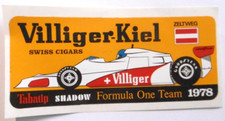 Werbe-Aufkleber Villiger Kiel F1 Shadow Formula One Team GP Zeltweg 1978 Tabatip