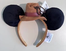 BNWT Disney Parks Indiana Jones Mickey Mouse Ears Headband