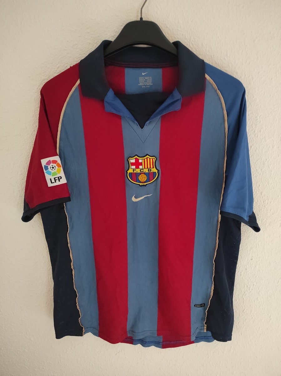 Maillot Barcelone Overmars Match Porté Haut Jersey Camiseta 2001/2002