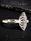 ESTATE SOLID 14K WHITE GOLD NATURAL DIAMOND BLUE GEMSTONE RING SIZE 5.75 #7852 — photo 2
