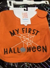 NWT My First Halloween   Pumpkin Bib