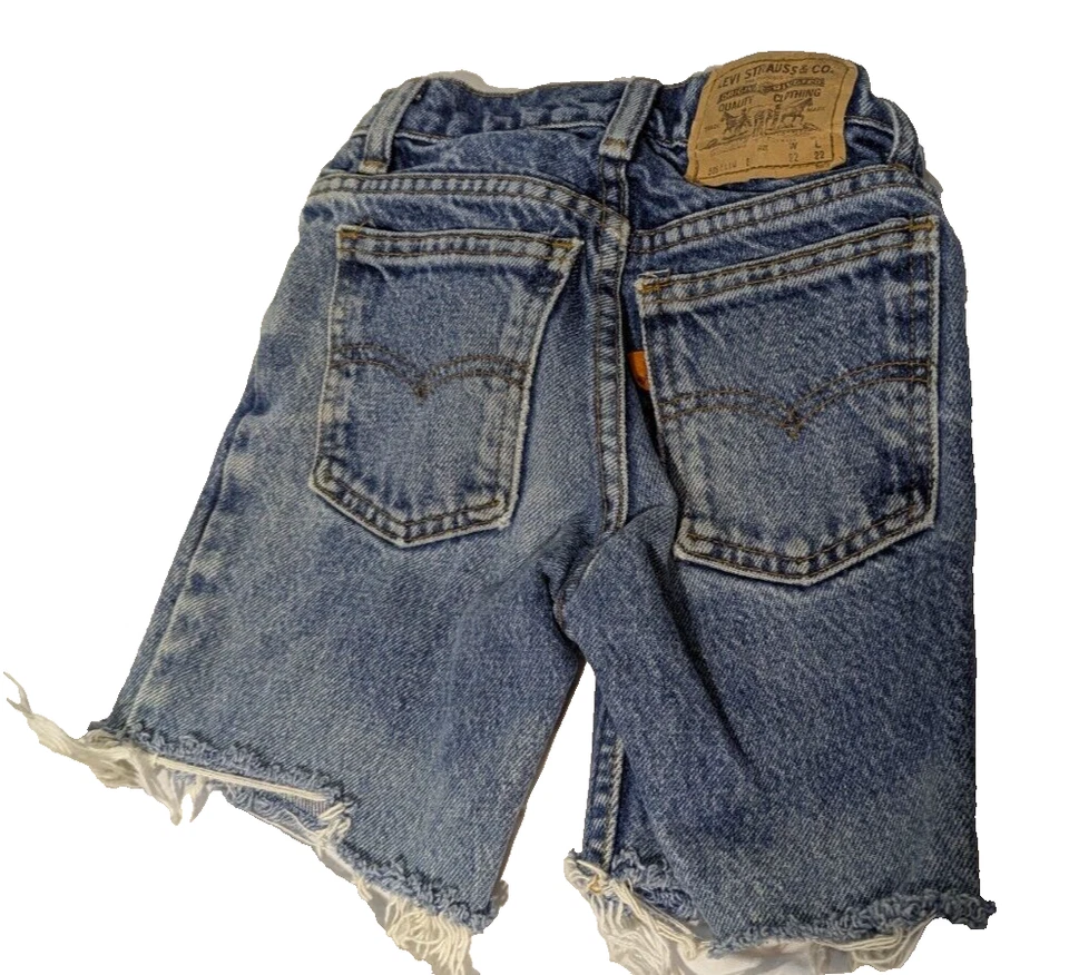 Vintage Levi's Youth Kids Girls Cut-Off Jean Shorts 506 Slim Size 8 Made In USA - Image 2 of 4