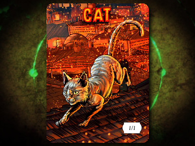Cat 1/1 Full Art Token [by Darkside Tokens] Magic the Gathering MTG!