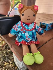 Matilda Jane OLIVIA DOLL in Moments With You Christmas Tinsel Blue Dress 18” 