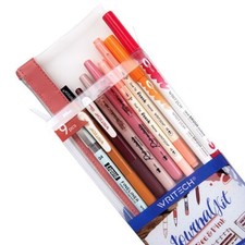 WRITECH Journaling Kit 9 pc. Red/Pink Gel Pen Brush Fineliner Highlighter School