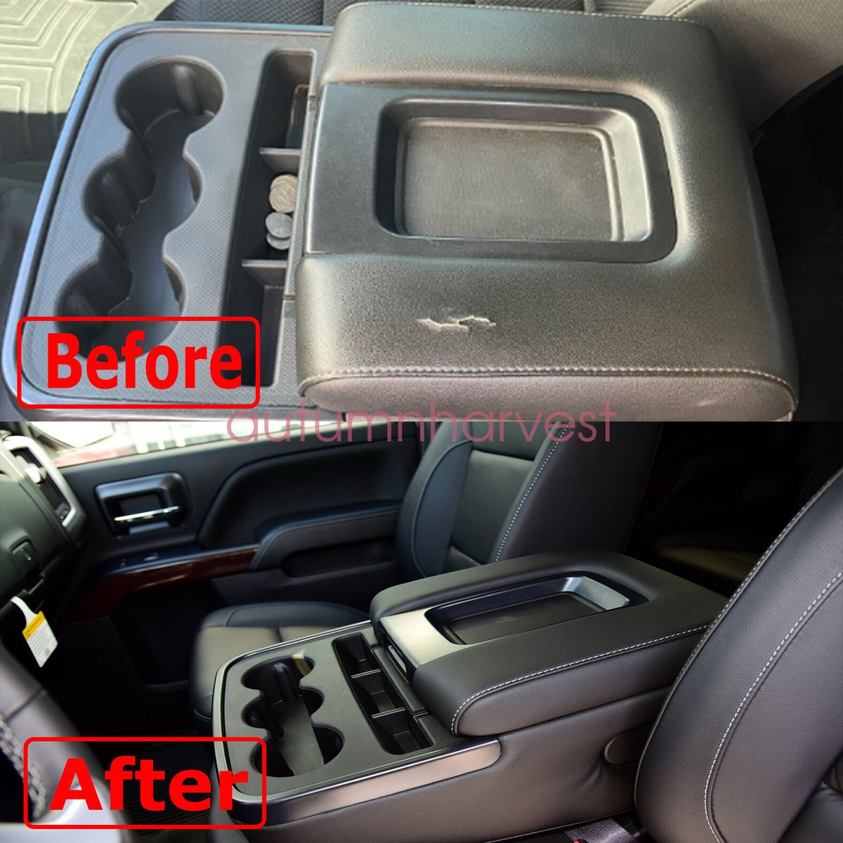 Center Console Lid Armrest Cover For BMW E46 3 Series 1999-2005 - Beige Leather & ABS