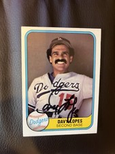 1981 FLEER Davy Lopes  AUTOGRAPHED CARD