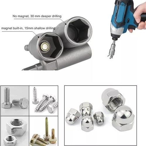 1/4" HEX MAGNETIC NUT DRIVER SOCKET METRIC IMPACT DRILL BIT 6MM TO 13MM - Picture 4 of 18