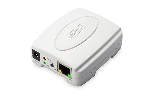 DIGITUS Serveur d'impression Fast Ethernet avec USB 2.0, 1x RJ45, 1x USB A, indé