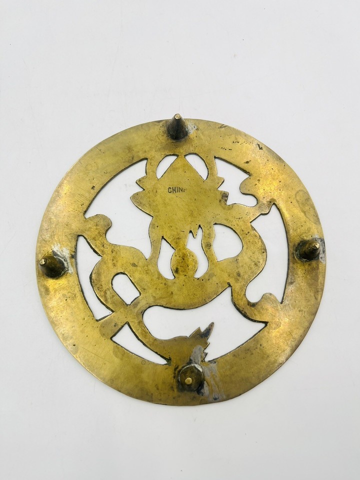 Vintage Brass Chinese Dragon Trivet 5” Wall Hanging eBay