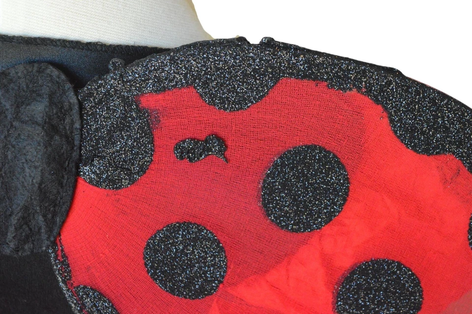 Disfraz Ladybug Con Alas Pantalones Diadema Niñas L (10-12) Negro Rojo Lunares Foto 3 de 4