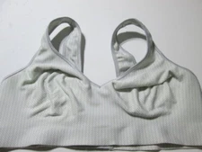 Hanes Bra Size L Gray Wireless Unlined Wide Straps Adjustable Lingerie