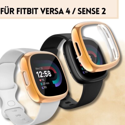 Schutzhülle Fitbit Versa 4 Sense 2 Silikon Hülle   TPU Displayschutz 360° Bumper