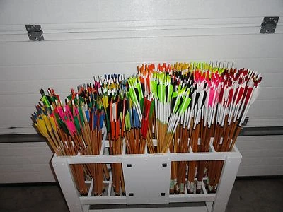 SUREWOOD SHAFTS Wood Arrows, Spined and Weight Matched. 6 Packs.