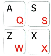 FRENCH AZERTY- ENGLISH US KEYBOARD STICKER NON TRANSPARENT WHITE