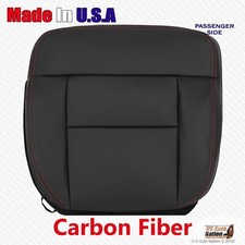 2004-2008 Ford F150 Sport Passenger Bottom Leather Cover Black W Red Stitching