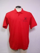 Mens Cutter and Buck Logo Short Sleeve Knit Polo Golf Shirt - Red - Medium