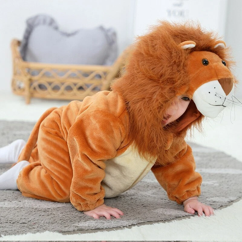 Animal King Lion Costume Fancy Dress for Baby Boys Infant Toddler Winter Outfit - Image 4 of 4