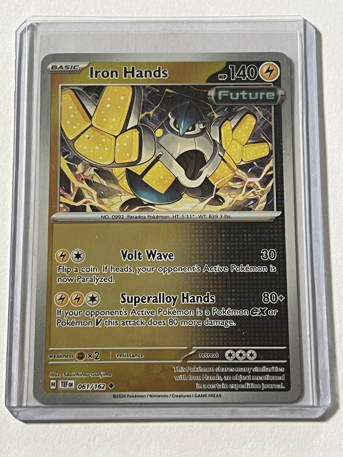 Iron Hands 61 / 162  Pokemon Temporal Forces 2024  Near Mint  Reverse Holo
