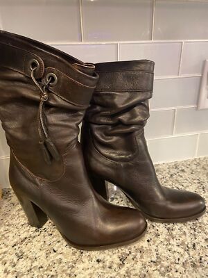 Marella Womens Brown Leather Boots Made in Italy Size 37/7