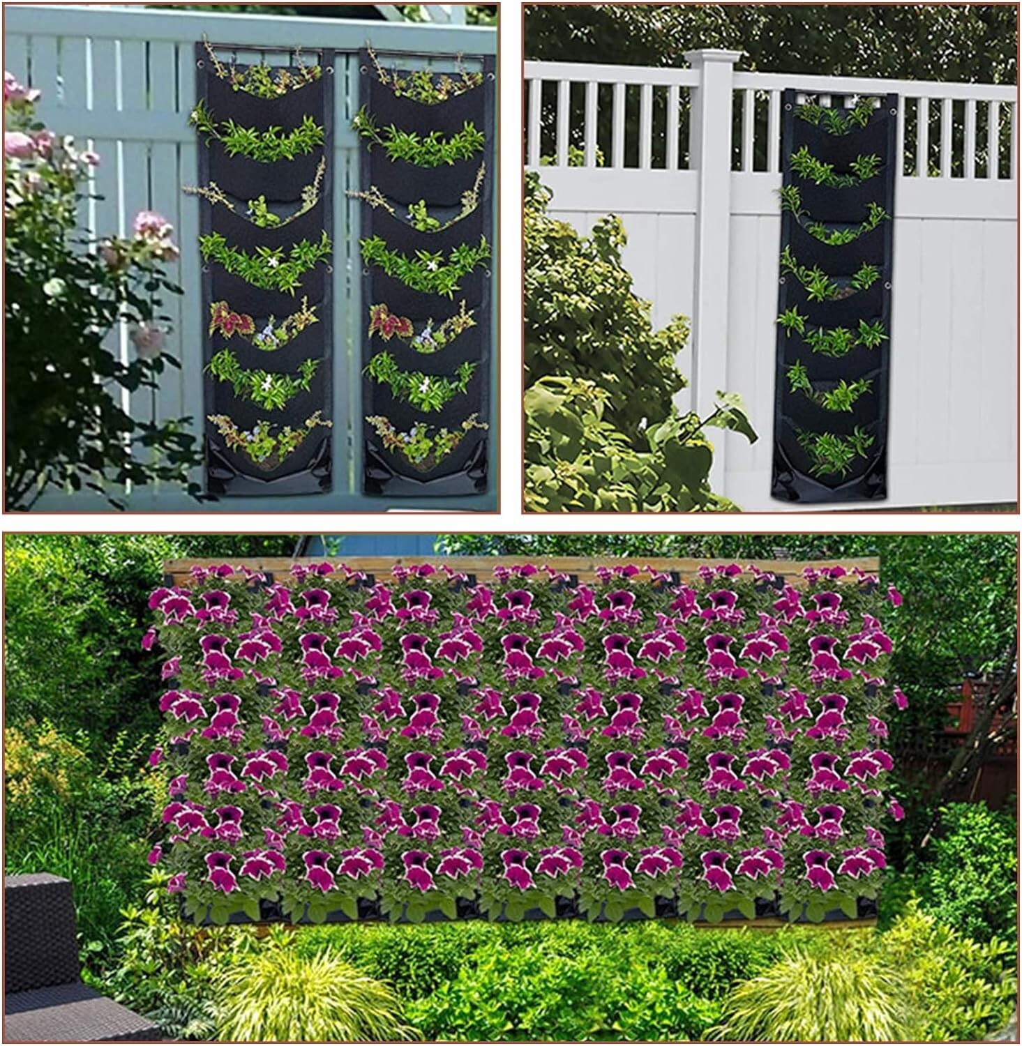 Wall Mounted Vertical Garden Kit Home Planter Herbs Flowers Hanging