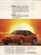 Mitsubishi Eclipse 1992 Original Vintage Print Ad The Word Is Getting Around