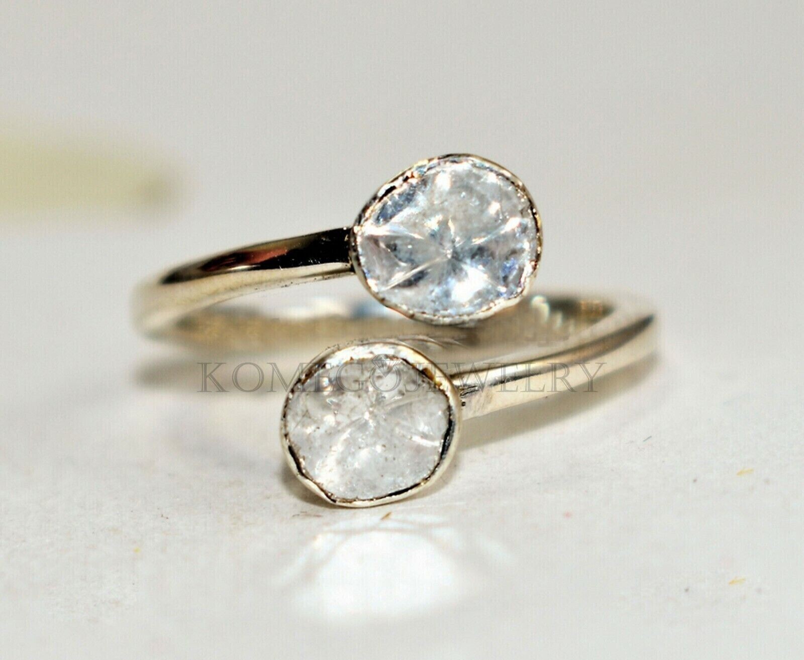 Elegant Polki Diamond Slice Wrap Ring for Mother’s Day Gift