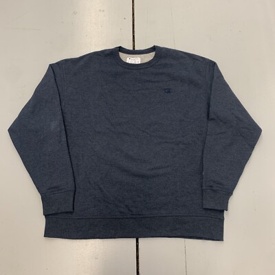 Champion Authentic Dark Blue Pullover Crewneck Sweatshirt Fleece Mens Size  2XL
