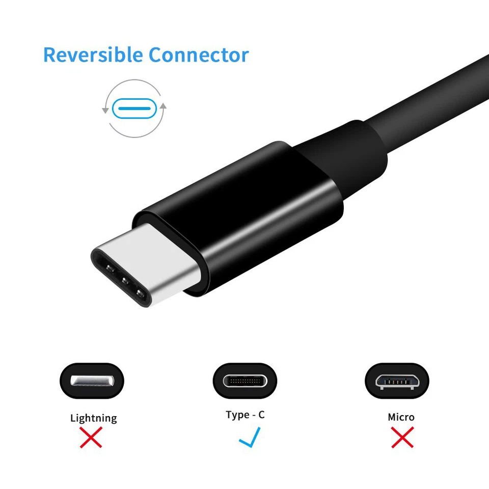 4 Pack 3FT USB C Cable Type C Fast Charger For Galaxy S8 S9 S10 Plus Note 8/9 BK - Image 2 of 4