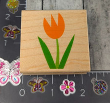 Hero Arts Tulip Posy Flower E4354 Rubber Stamp Wood L27