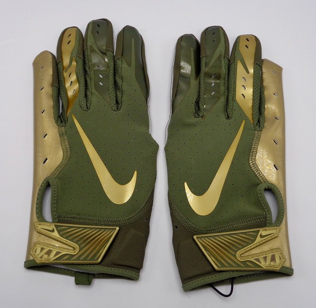 gold nike football gloves
