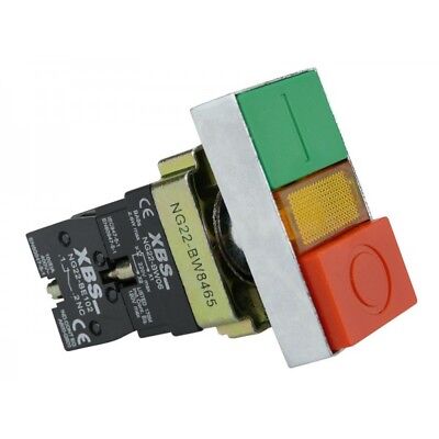 Doppel Knopf Leuchtdrucktaster Schalter 0-1 Drucktaster rote grüne Knopf NG22-BW