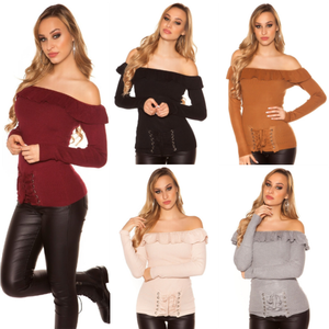 maglia nera spalle scoperte